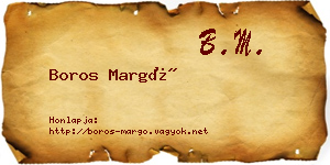 Boros Margó névjegykártya